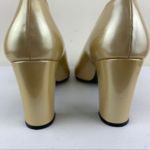 Stuart Weitzman Gold Patent Evening Pumps 10.5 - Picture 4 of 12
